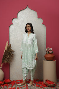 Phoolkari Mint 3D Chikankari Co-Ord Set