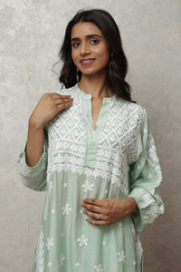 Phoolkari Mint 3D Chikankari Co-Ord Set